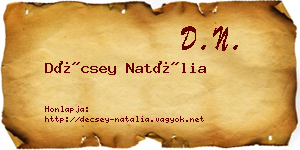 Décsey Natália névjegykártya